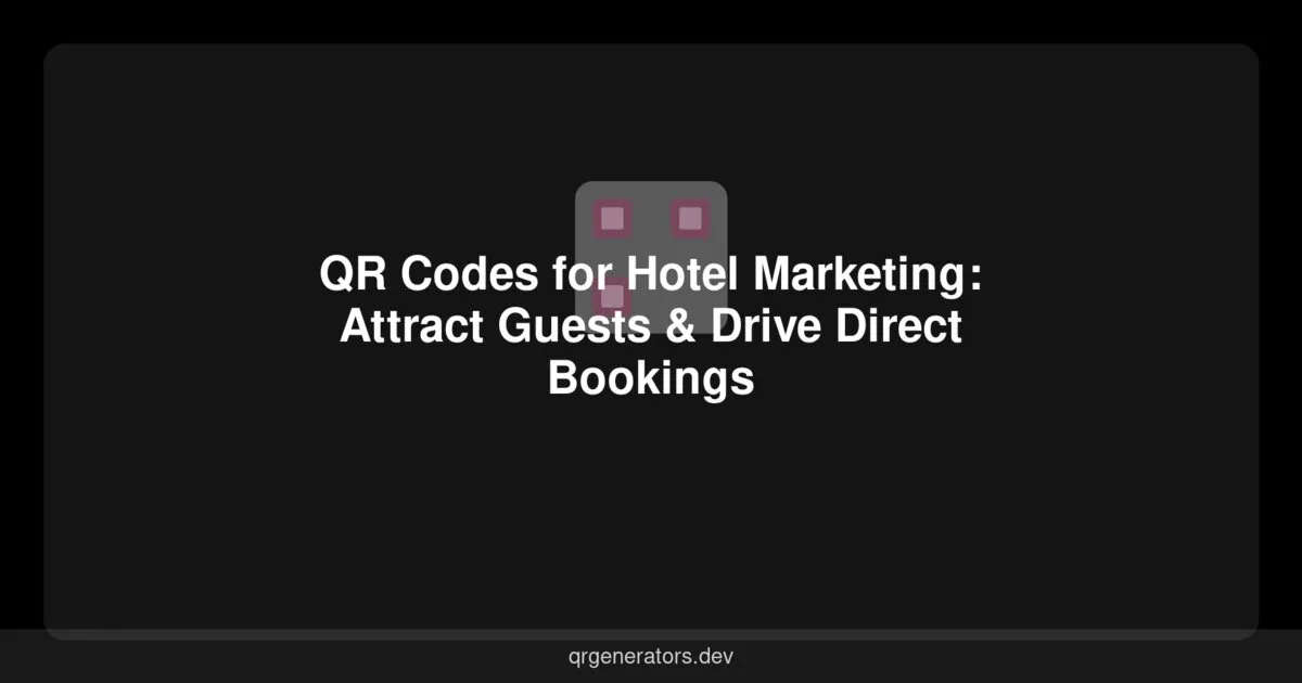 QR Codes for Hotel Marketing: Attract Guests & Drive Direct Bookings