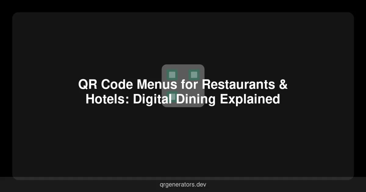 QR Code Menus for Restaurants & Hotels: Digital Dining Explained