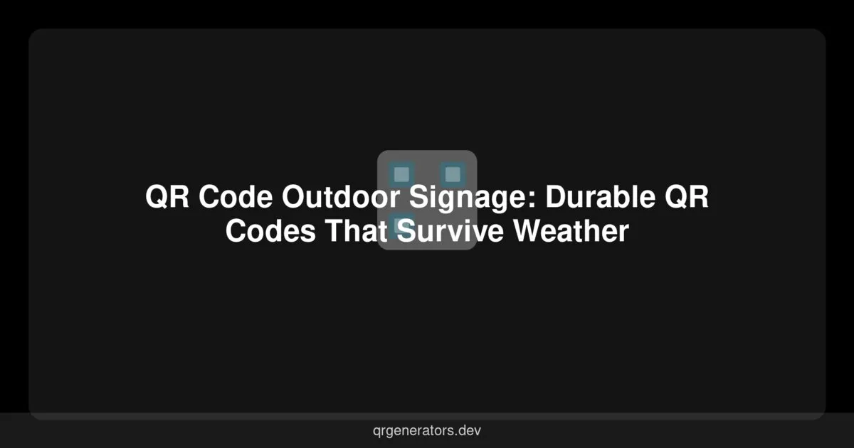 QR Code Outdoor Signage: Durable QR Codes That Survive Weather